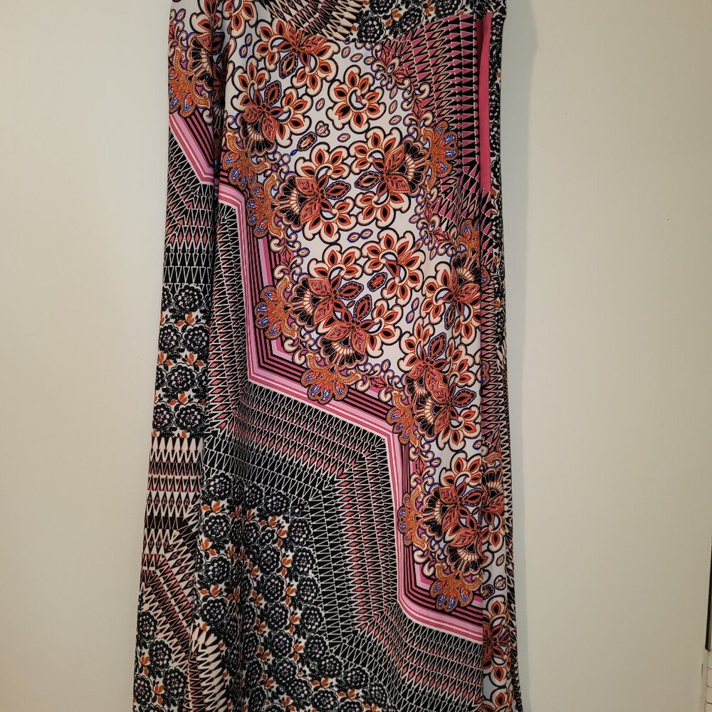 "Sunny Leigh" Pink/Multi color maxi skirt (L)